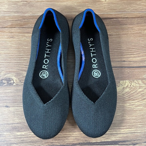 Rothy’s Black Slip-On Round Toe Flats Women’s Size 5.5 Shoes - Picture 1 of 10